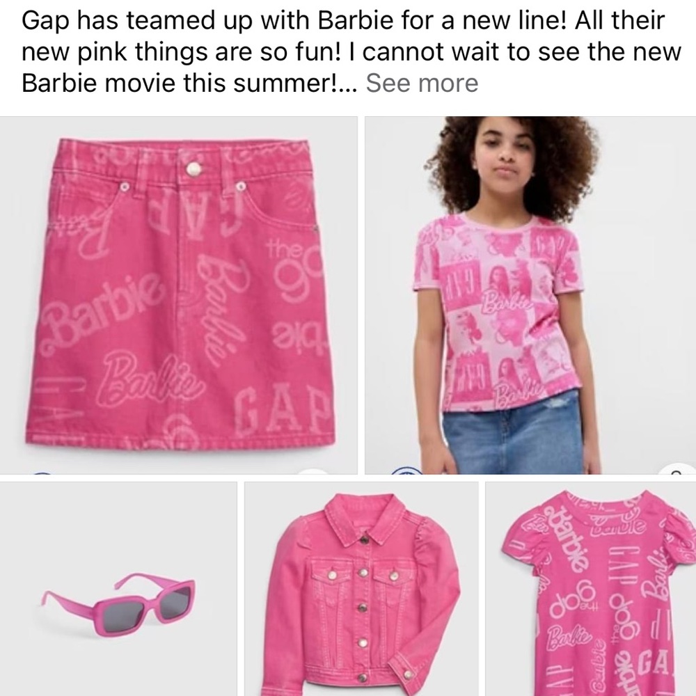 GAP x Barbie pink denim high-waisted skirt!! Kids size 12. SOLD OUT in Stores!!!